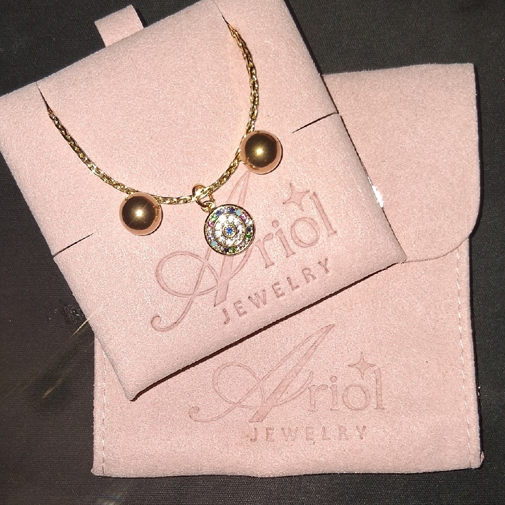 Gold Filled Pendant Necklace & Earrings Jewelry Set